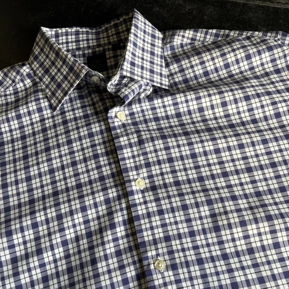 Saks Fifth Avenue Men’s Blue/white Plaid Longsleeve Button Up Size XL - Picture 9 of 10